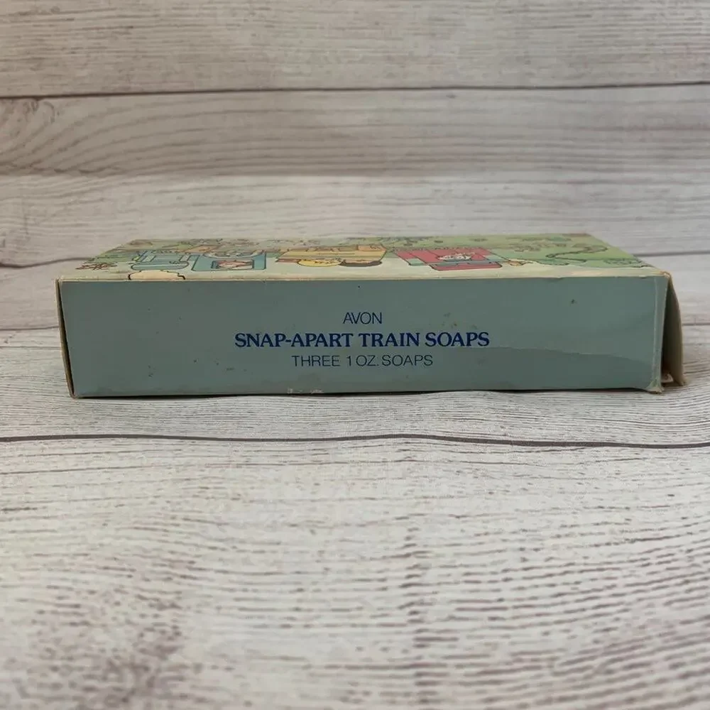 Vintage Avon Soap Train 1982 All Aboard Blue Snap Apart Set of 3 Soaps 1oz Each